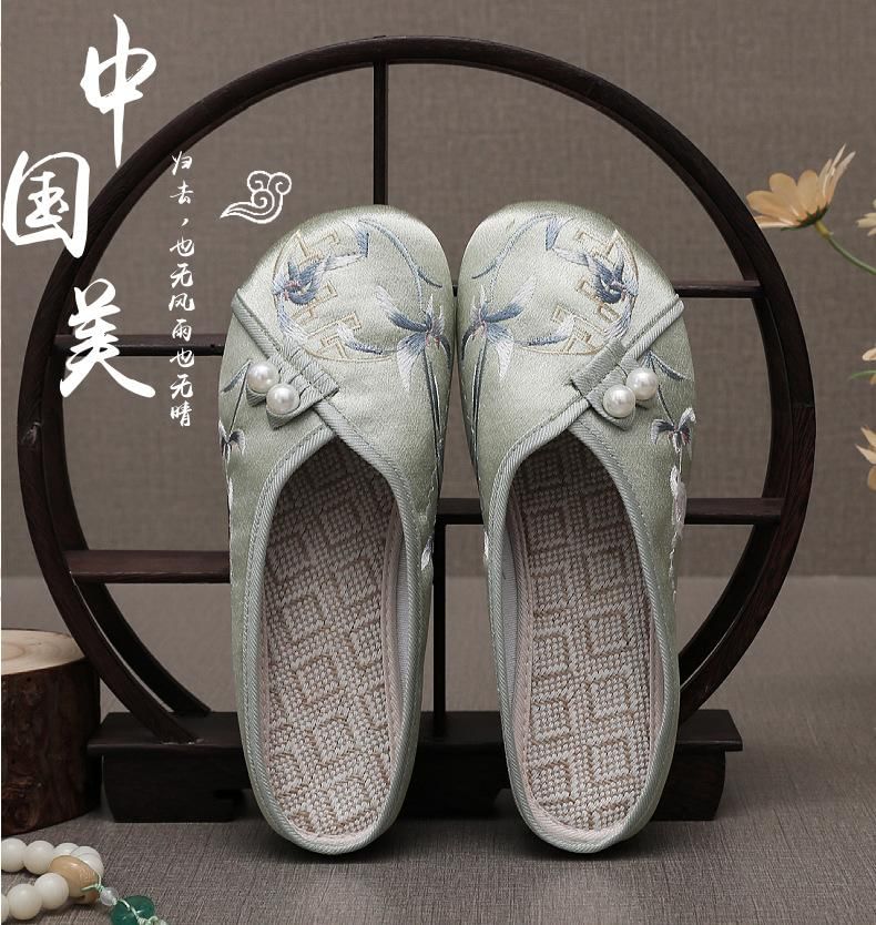 Mules Beaded Embroidered