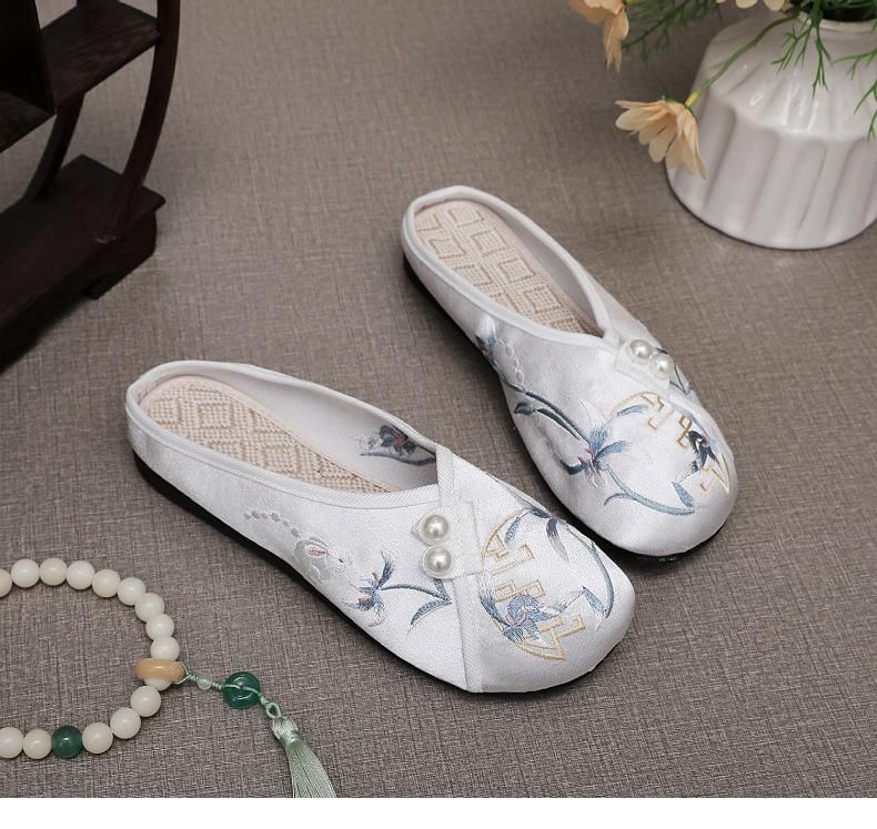 Mules Beaded Embroidered