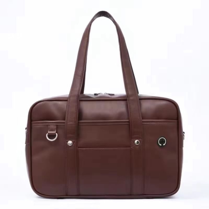 Leather Faux Tote Pocketed Bag