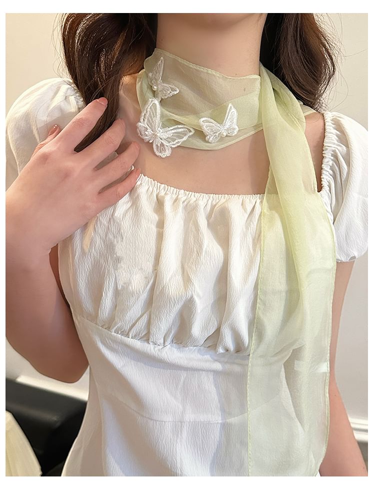 Applique Butterfly Scarf Mesh