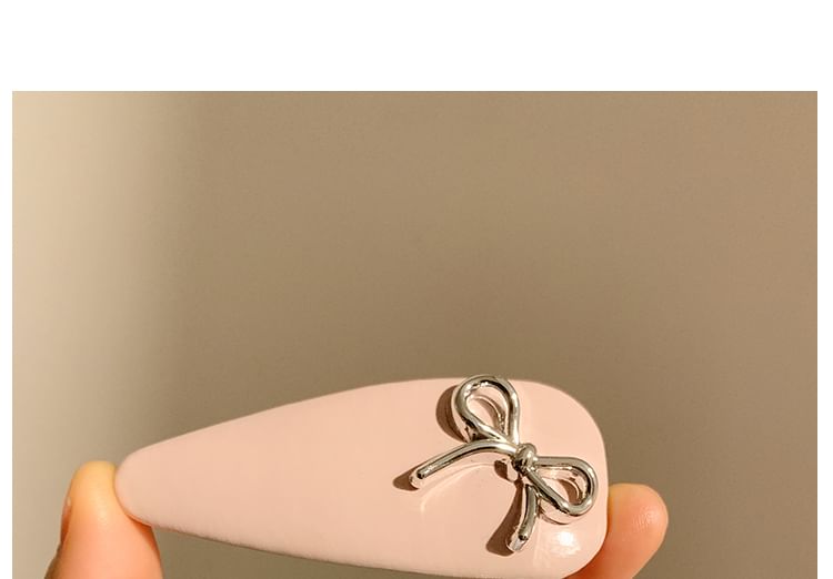 Hair Leather Bow Faux Clip