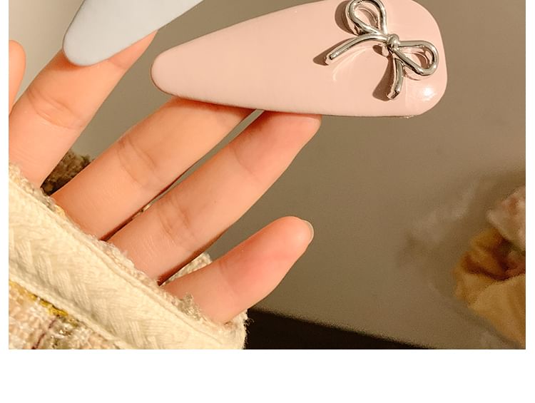 Hair Leather Bow Faux Clip