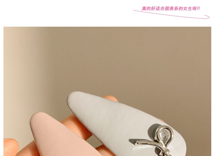 Hair Leather Bow Faux Clip