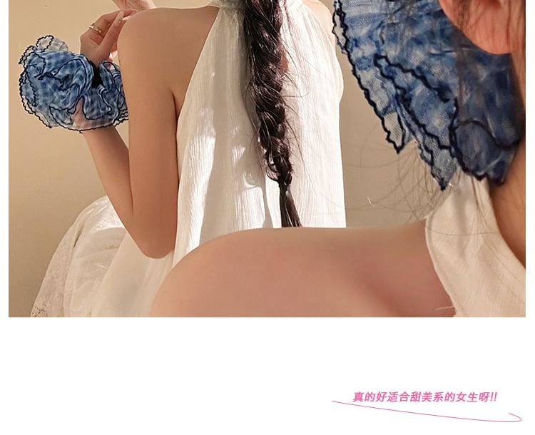 Scrunchie Mesh Plaid