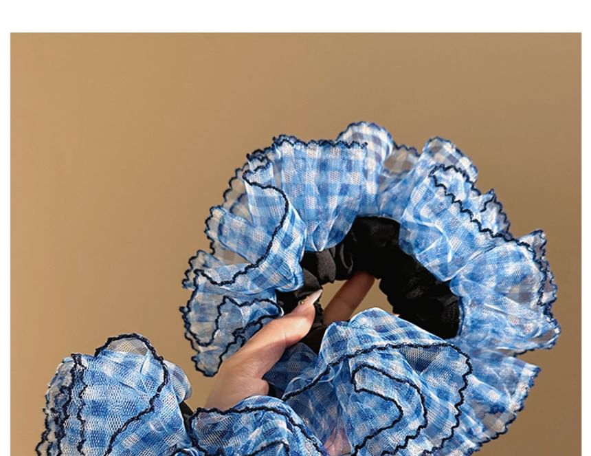 Scrunchie Mesh Plaid