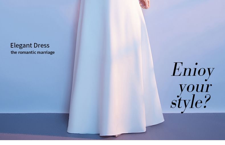 A-Line Evening Collar Embroidered Stand Gown Floral Short-Sleeve