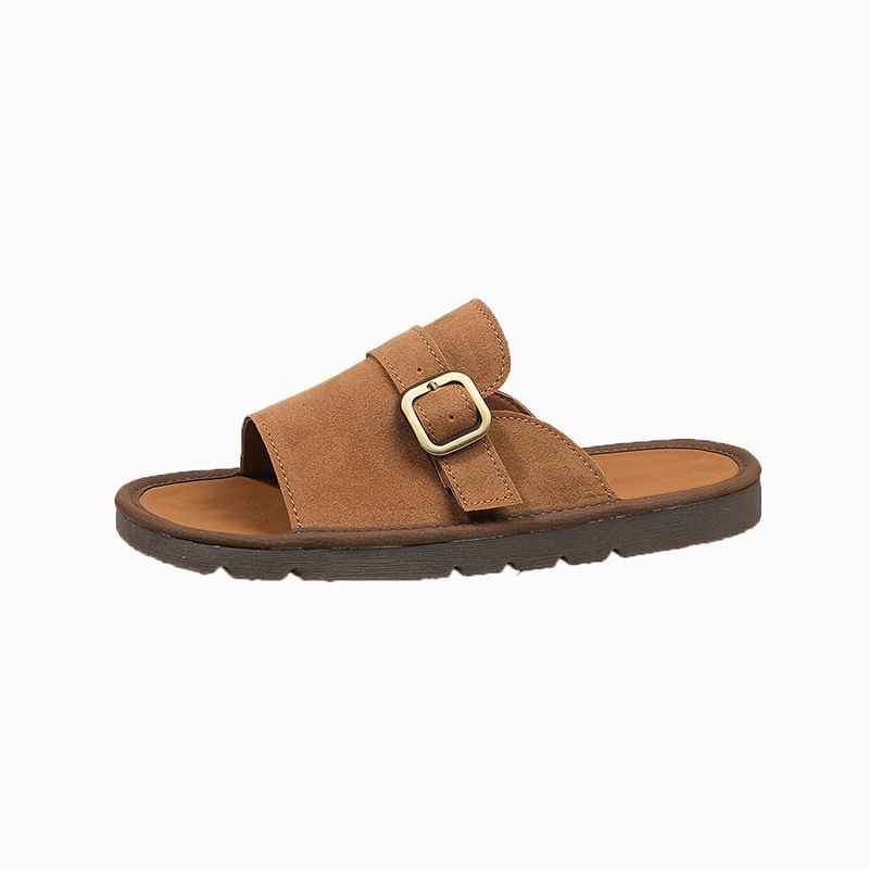 Sandals Plain Slide Buckled