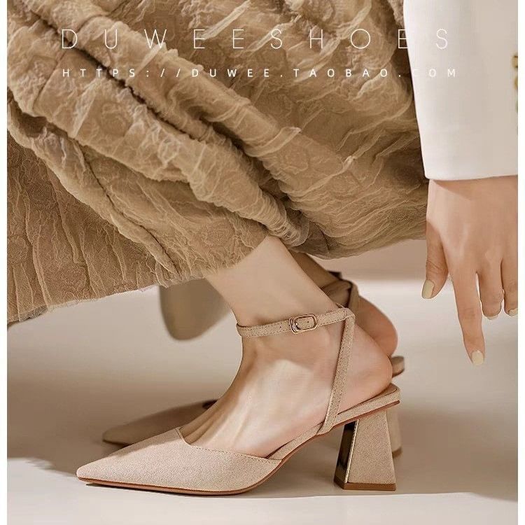 Heel Toe Stiletto Slingback Sandals Pointed