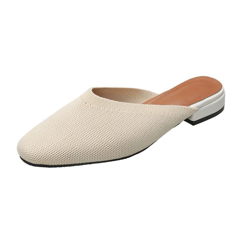 Flat Knit Two-Tone Mules