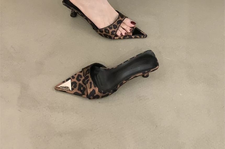 Slide Sandals High Toe Heel Pointed