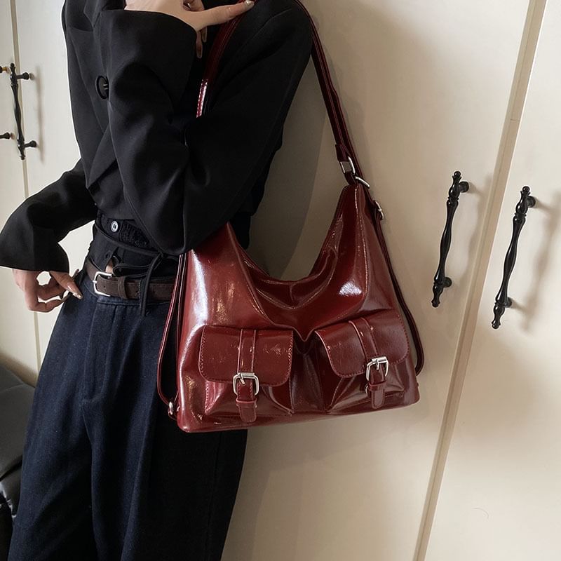 Faux Backpack Leather Multi-Pocket