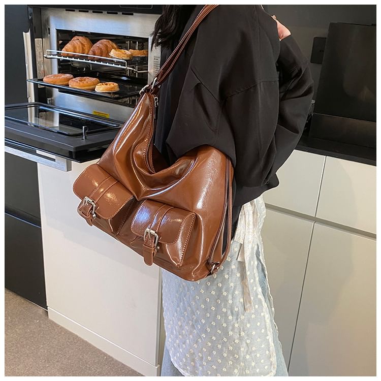 Faux Backpack Leather Multi-Pocket