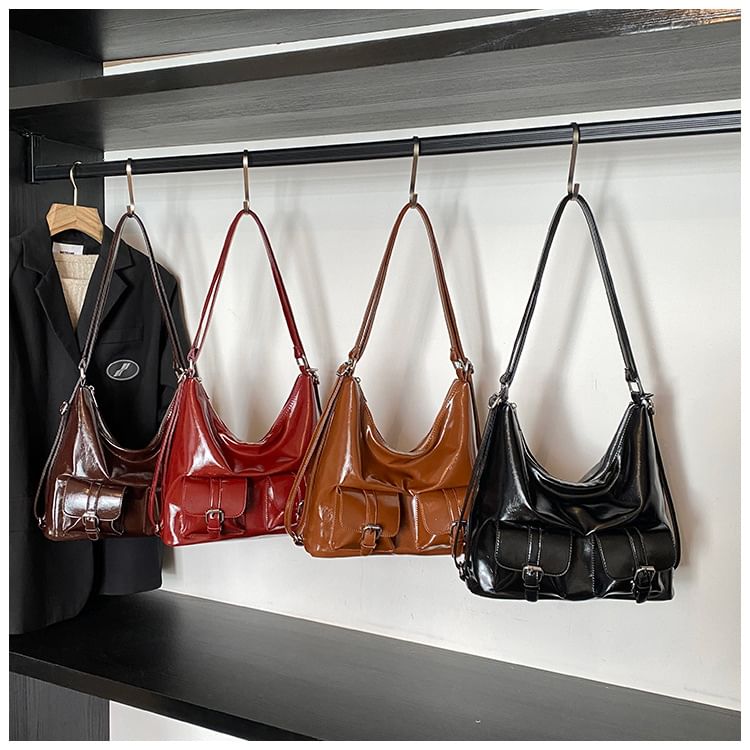 Faux Backpack Leather Multi-Pocket