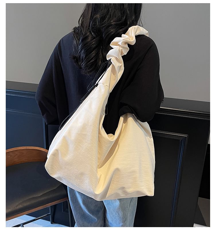 Plain Bag Tote Ruched