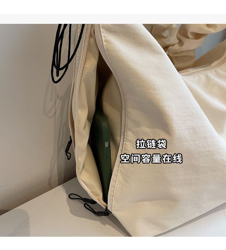 Plain Bag Tote Ruched
