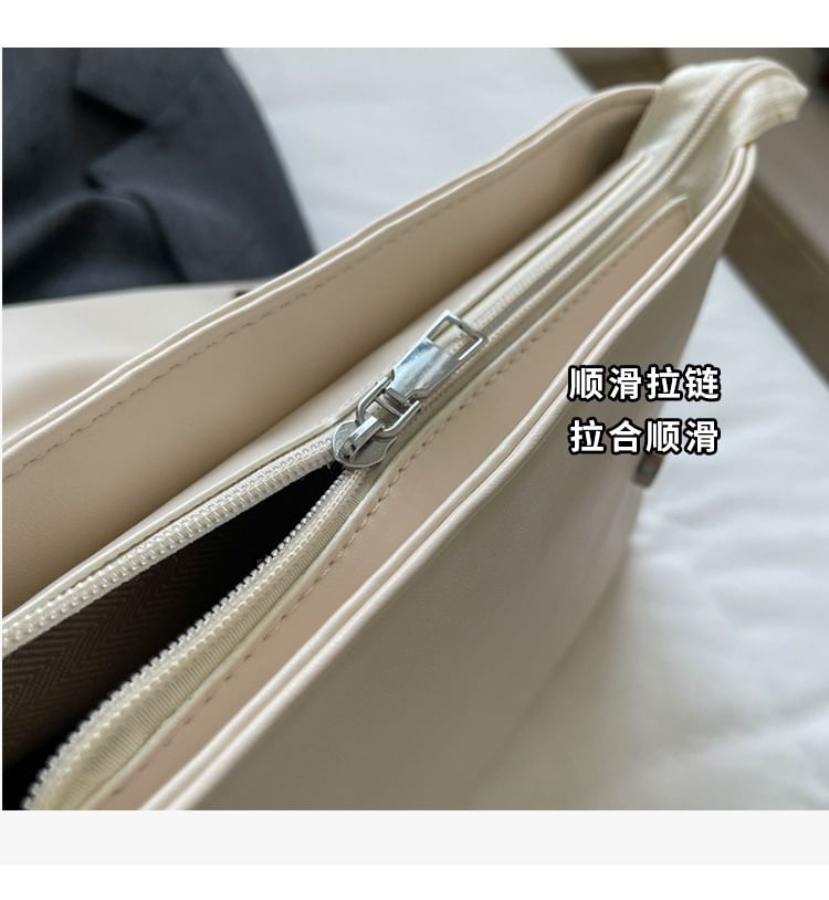 Chain Leather Bow Shoulder Strap Faux Bag