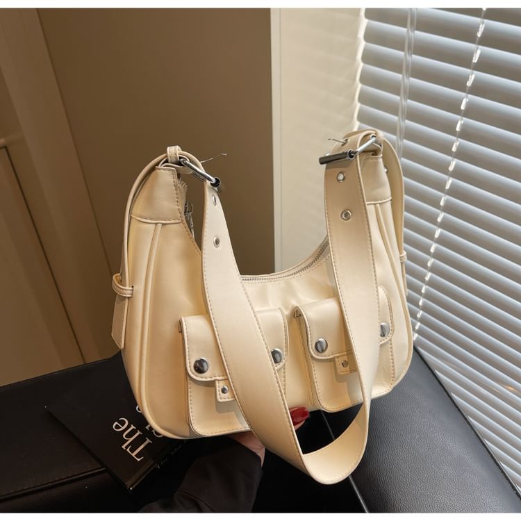Multi-Pocket Bag Faux Leather Shoulder