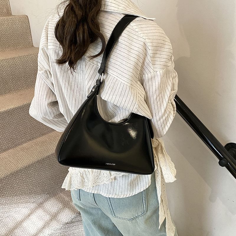 Lettering Faux Tote Leather Bag