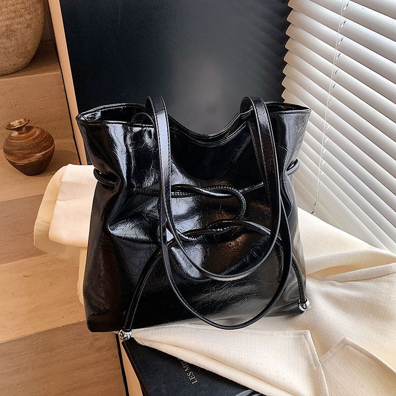 Leather Bag Tote Faux Knot