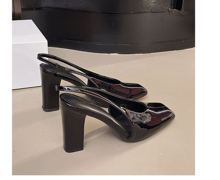 Chunky Slingback Mules Heel