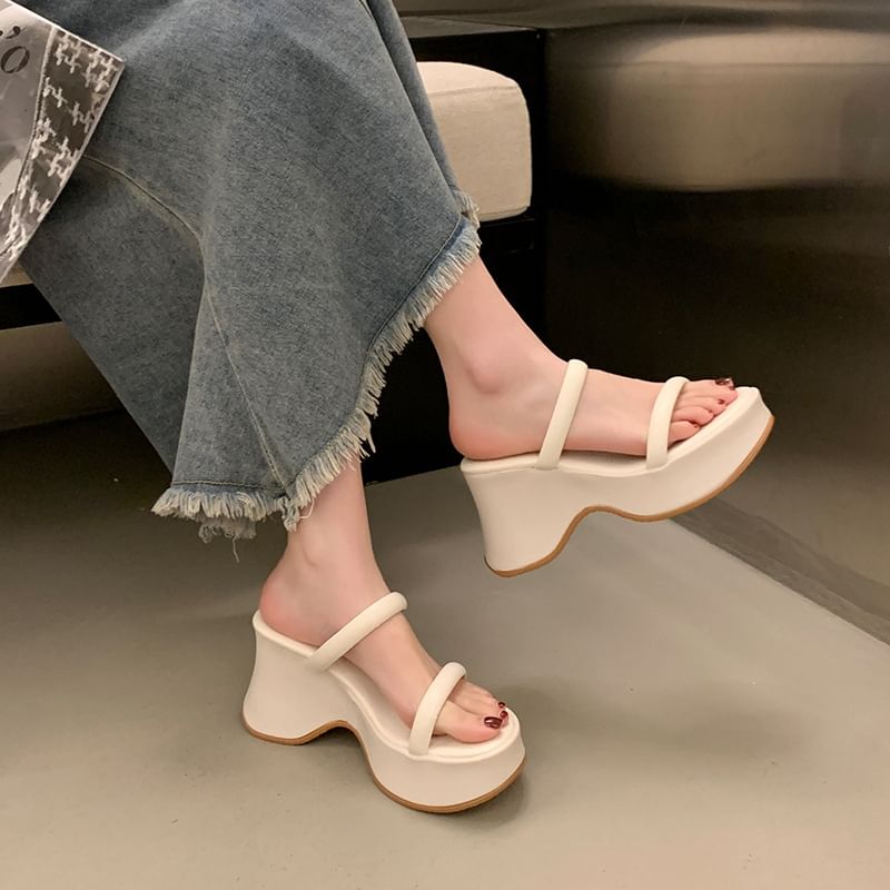 Slide Heel Wedge Sandals Platform