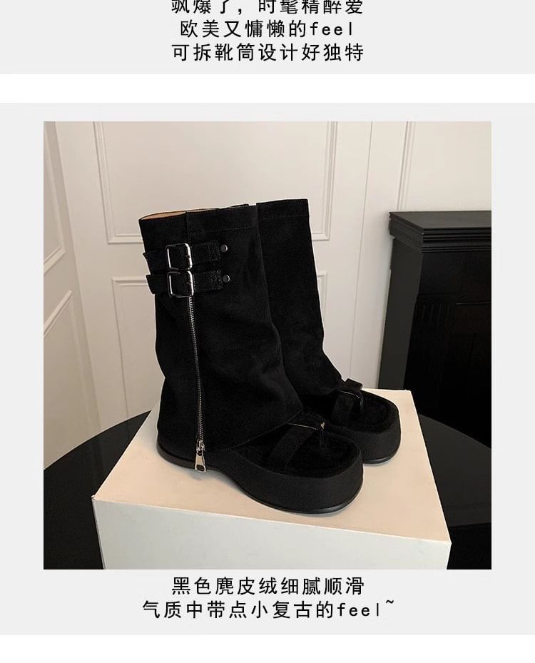 Loop Platform Toe Buckled Sandals Gladiator