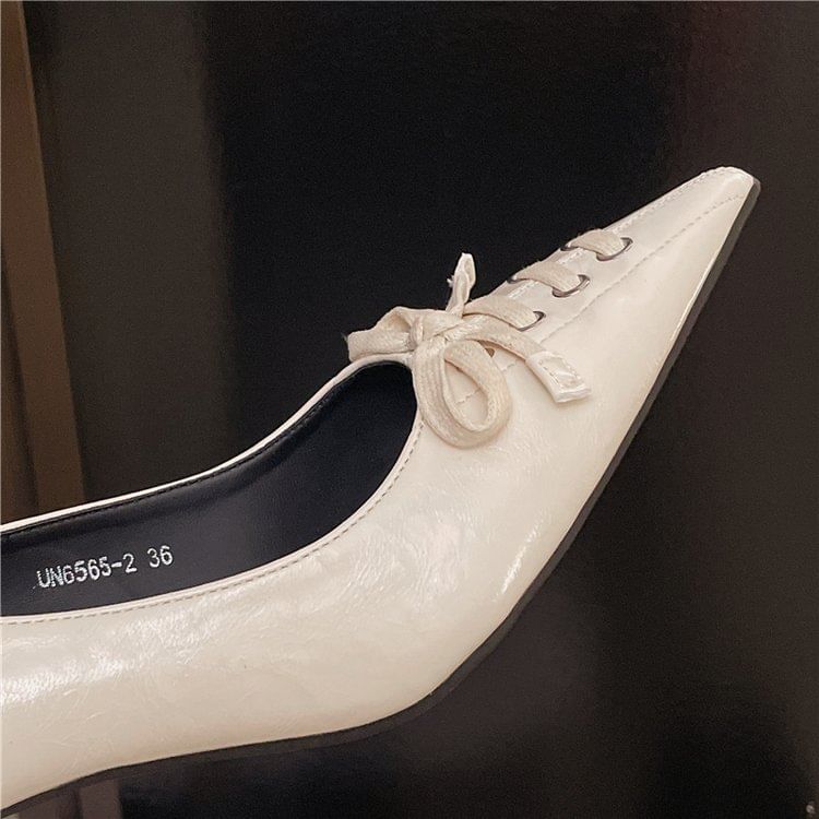 High Heel Pointed Lace-Up Toe Pumps