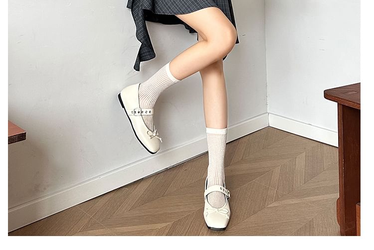 Jane Shoes Square-Toe Bow Mary