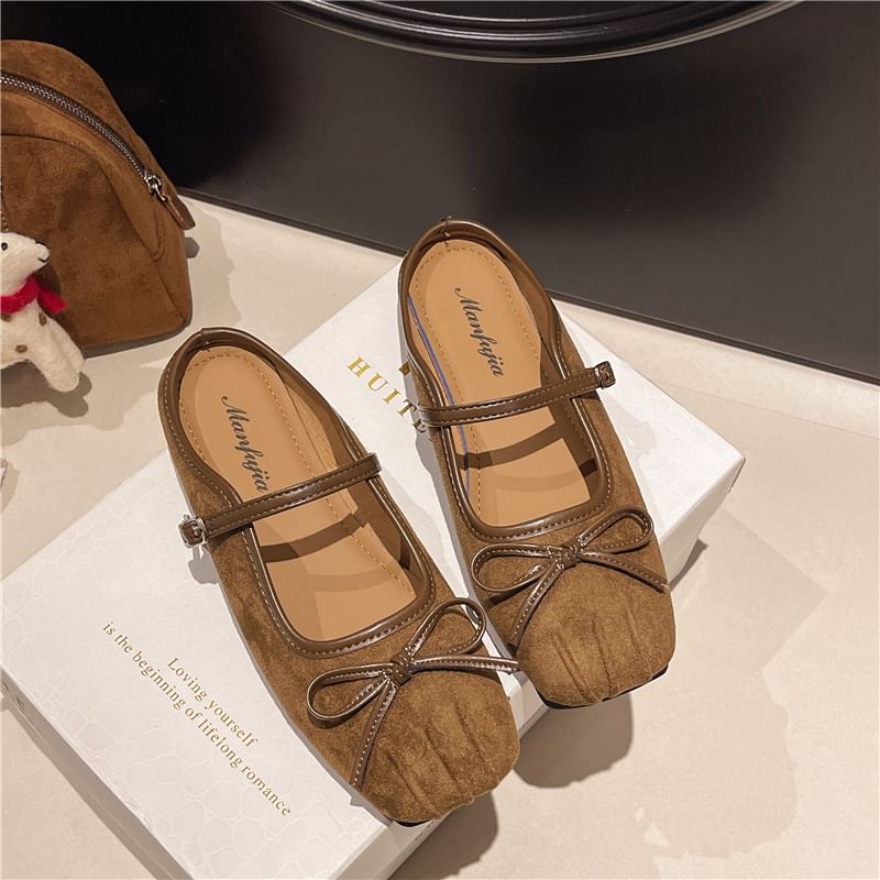 Jane Mules Bow Square-Toe Mary