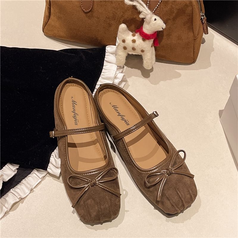 Jane Mules Bow Square-Toe Mary