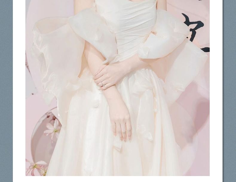 Off-Shoulder Gown Plain Wedding A-Line