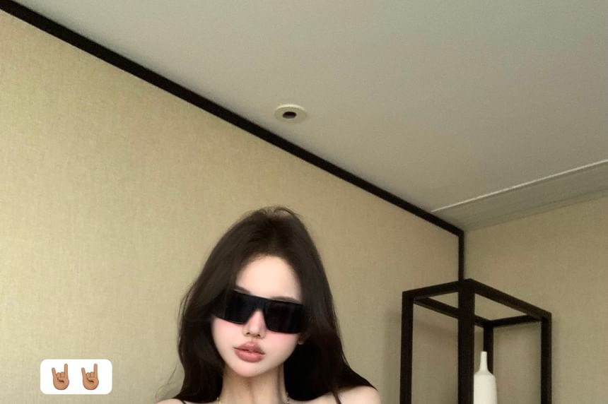 Accent V-Neck Bow Lace Strap Spaghetti Top Bodysuit Panel