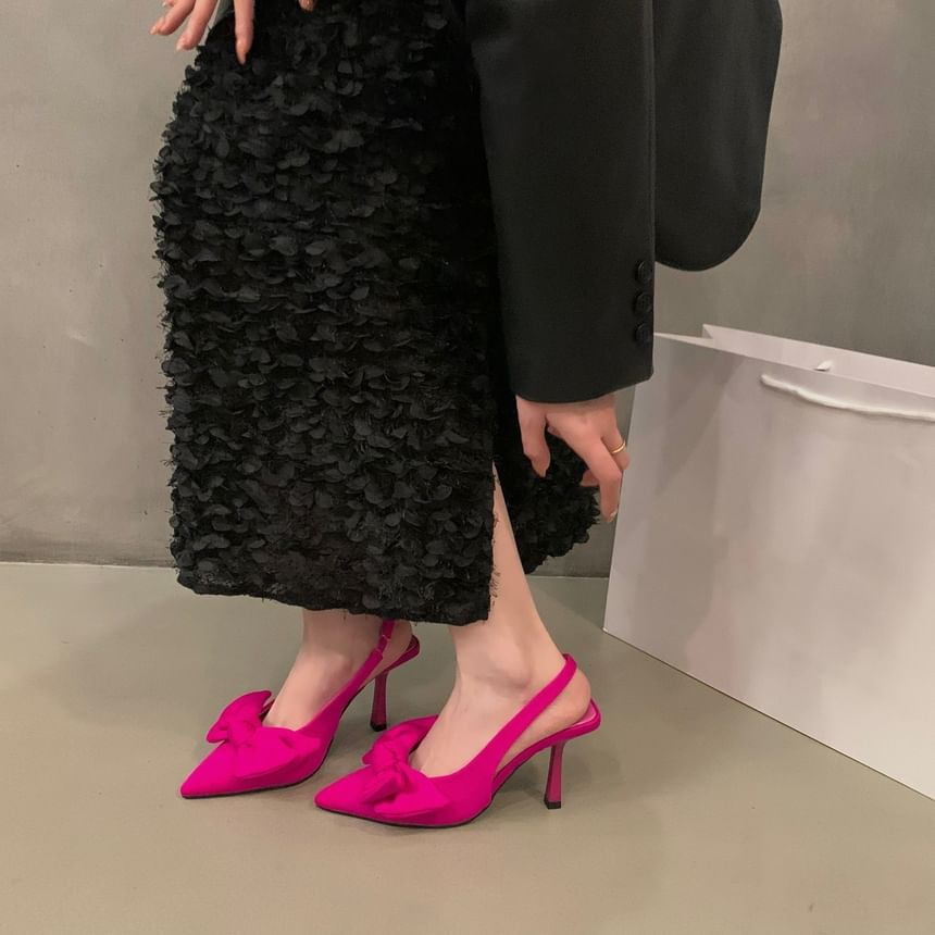Pumps Slingback Stiletto Heel Bow
