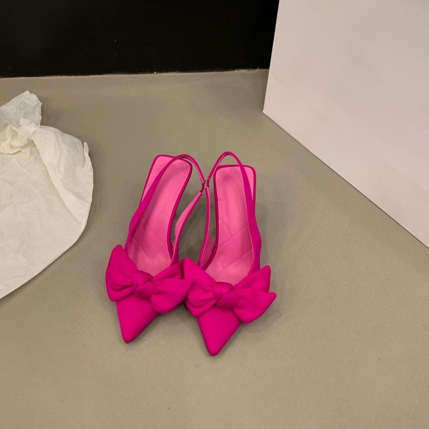 Pumps Slingback Stiletto Heel Bow