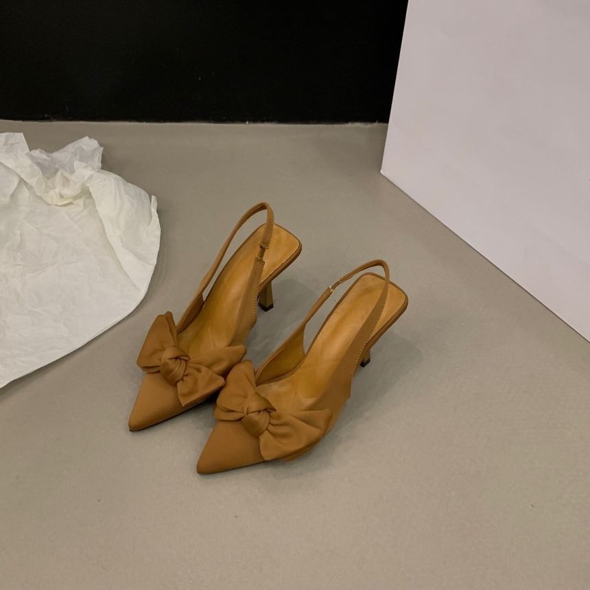 Pumps Slingback Stiletto Heel Bow