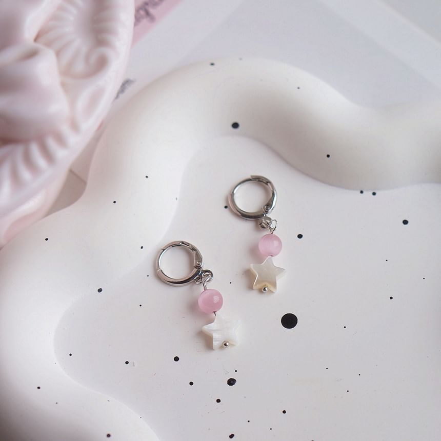 Beaded Earring Huggie Drop Star