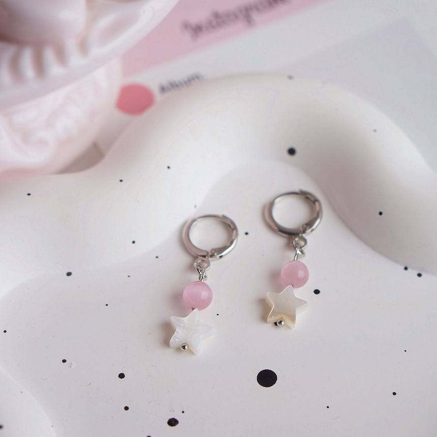 Beaded Earring Huggie Drop Star