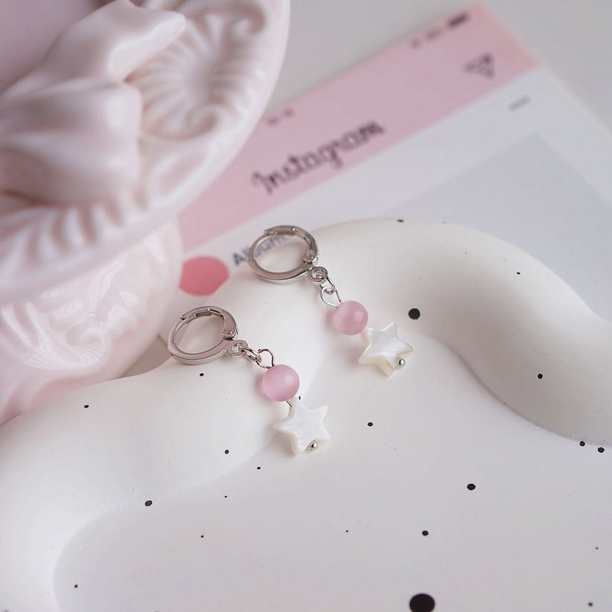 Beaded Earring Huggie Drop Star