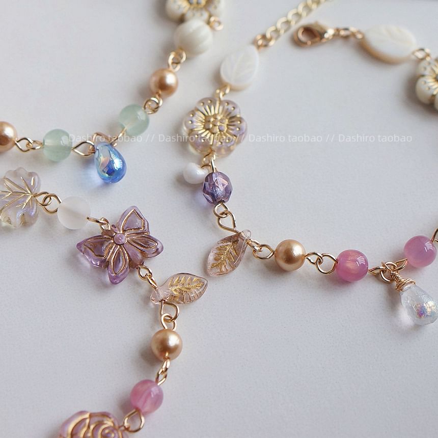 Bracelet Gemstone Flower Beaded