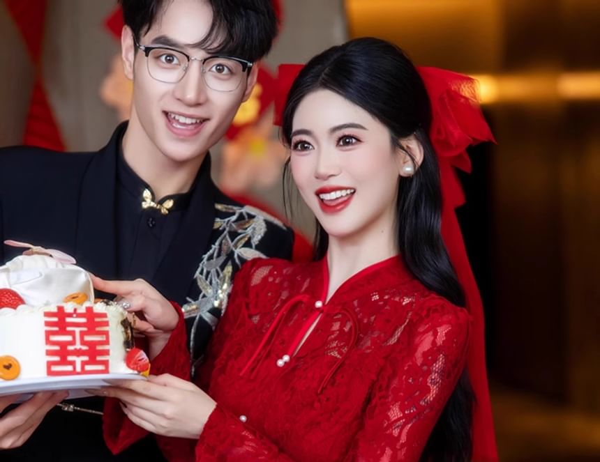 Pencil + Lace Buttoned Top Set: Button-Up Waist Frog Midi Long-Sleeve High Skirt