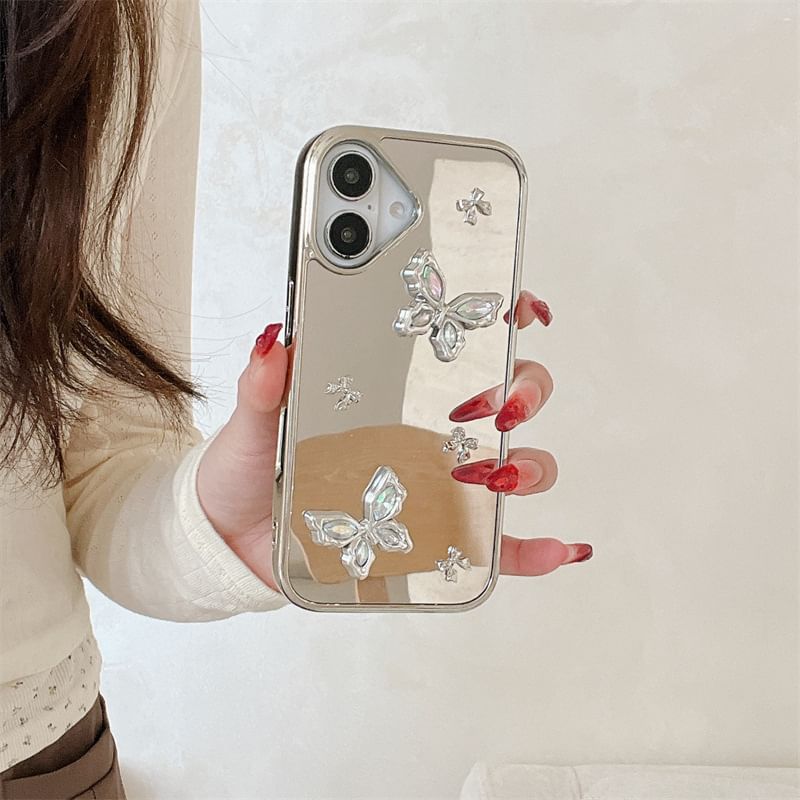 Phone Set Butterfly Charm / Case Mirrored