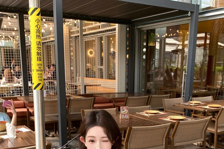 Cardigan Tube Hot Drawstring Pants Waist Speckle Crop Top Perforated / Knit Tie Front