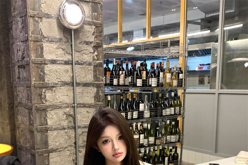 A-Line Panel Smocked Striped Two-Piece Waist Off-Shoulder Crop Blouse Long-Sleeve Belt Mini High Set Skirt Mock /