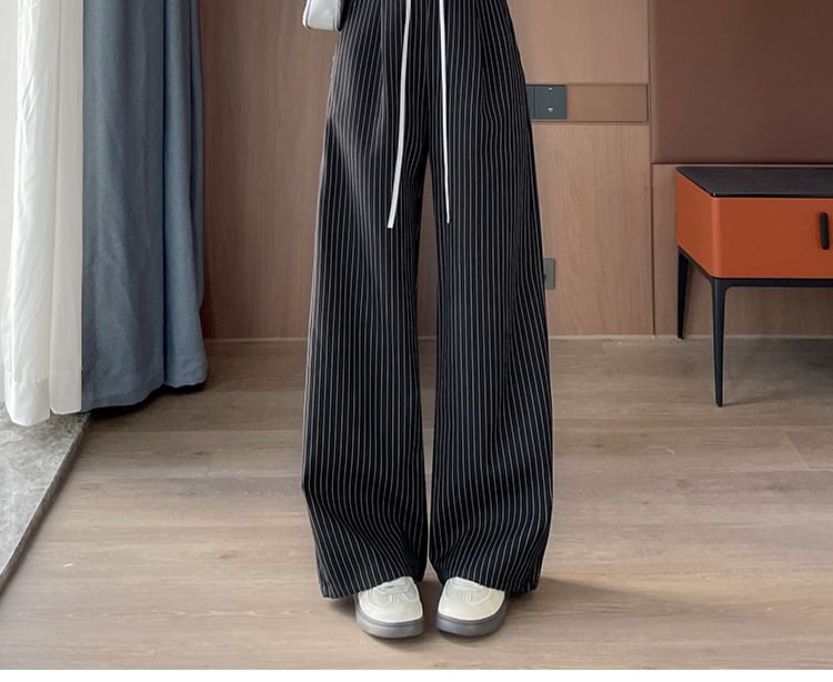 Pants (Various Pinstriped Drawstring Leg Wide Waist Designs)