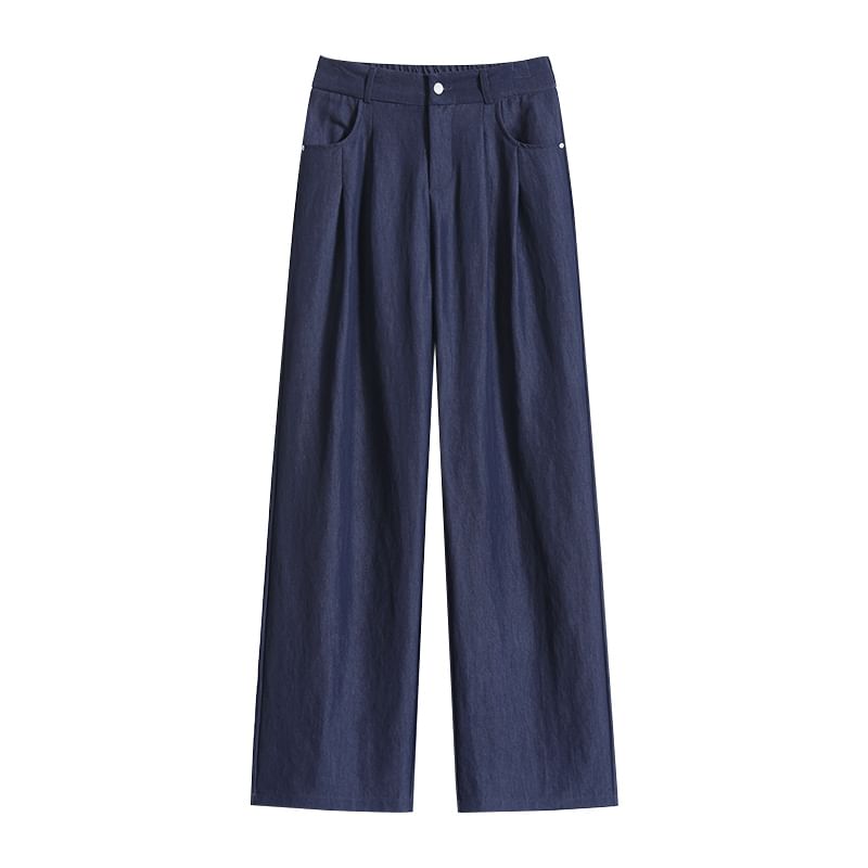 Designs) Rise Plain Wide High Slacks (Various Leg