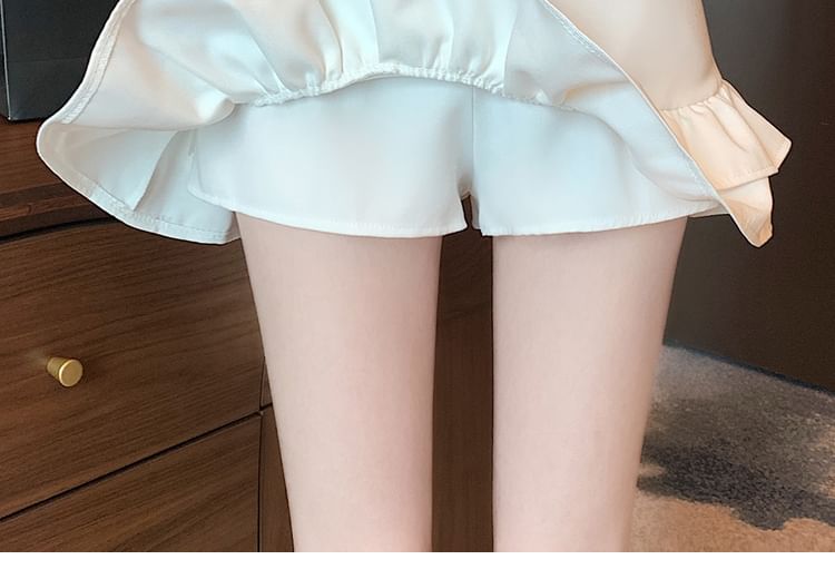 Rise Mini Skirt Pencil Ruffle High Trim