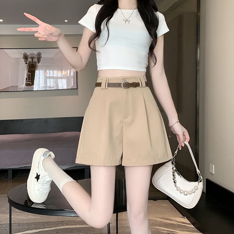High Shorts Plain Dress Waist