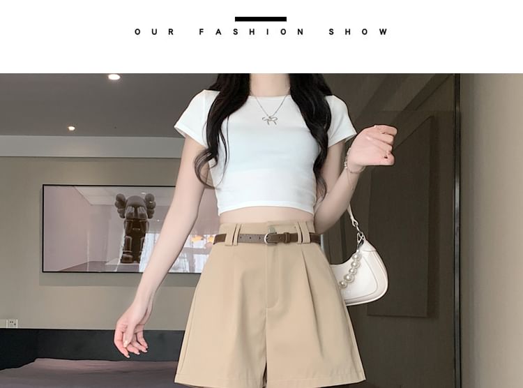 High Shorts Plain Dress Waist