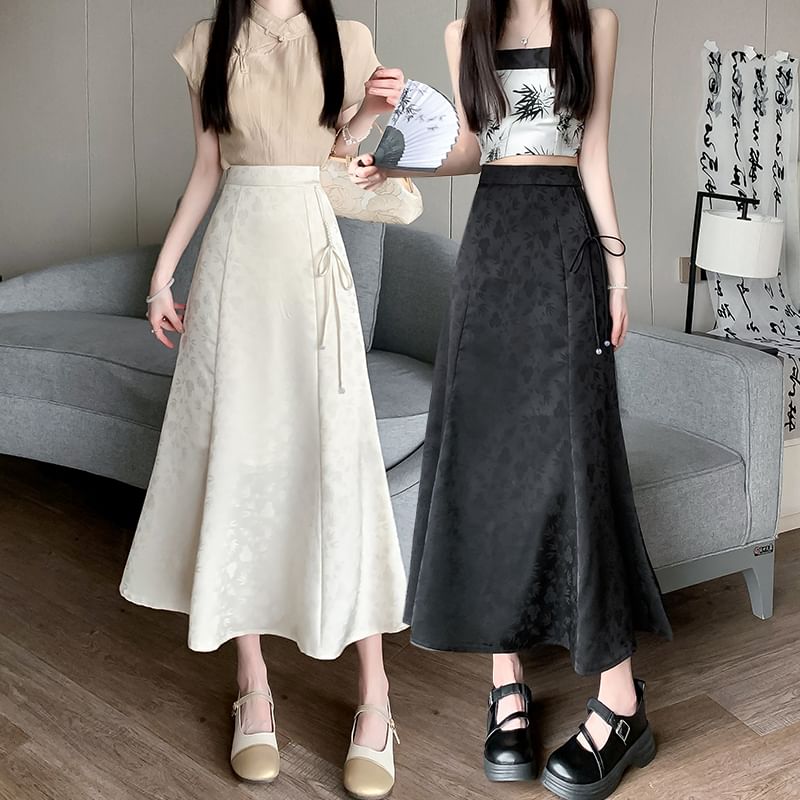 Skirt Floral A-Line Maxi Waist High