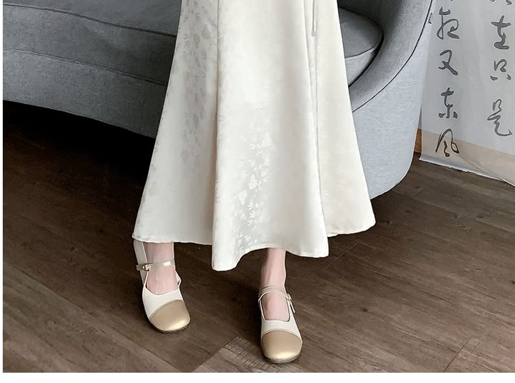 Skirt Floral A-Line Maxi Waist High